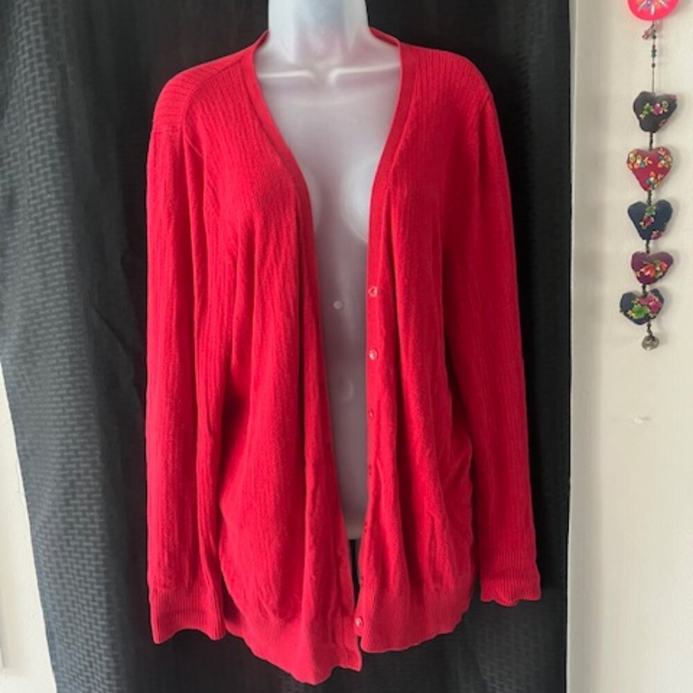 Old Navy ~ Red Beautiful Button Down Sweater